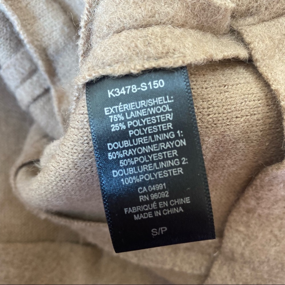 Katherine Barclay Wool Snap Front Jacket Dark Brown Piping Pockets Small - Picture 7 of 9